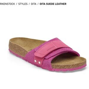 NWT Birkenstock Oita Pink Suede Sandals Size US 8/EU 39